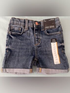Okie Dokie Toddler Denim Midi Short- Size 3T